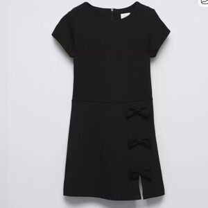 Zara Kids Girls Coquette SHORT JUMPSUIT WITH BOWS Black Size 8